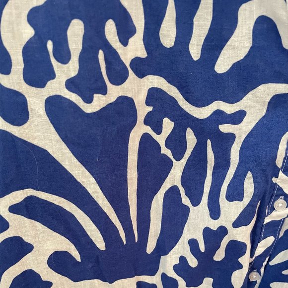 NWT H&M Bright Blue Pattern Linen Blend Short Dress Size: Medium - Picture 12 of 12